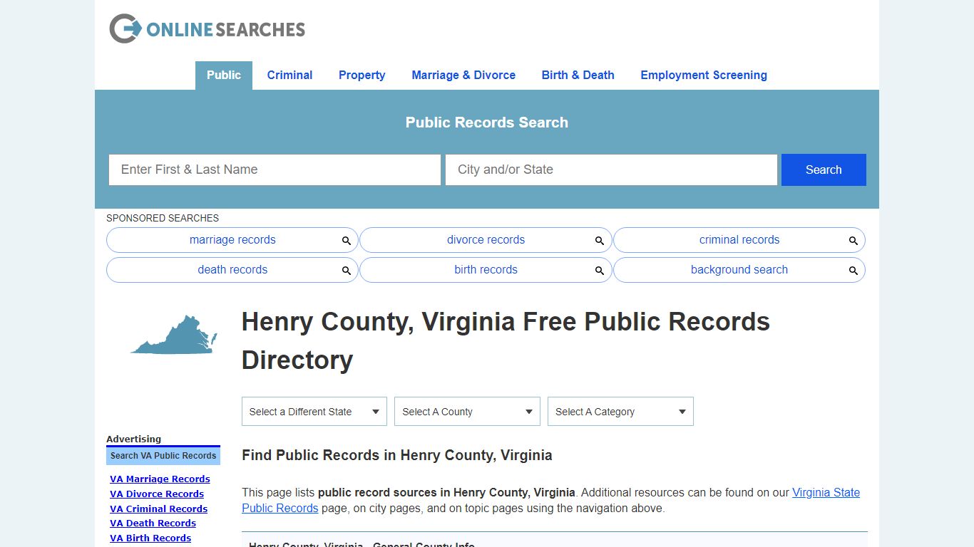 Henry County, Virginia Public Records Directory