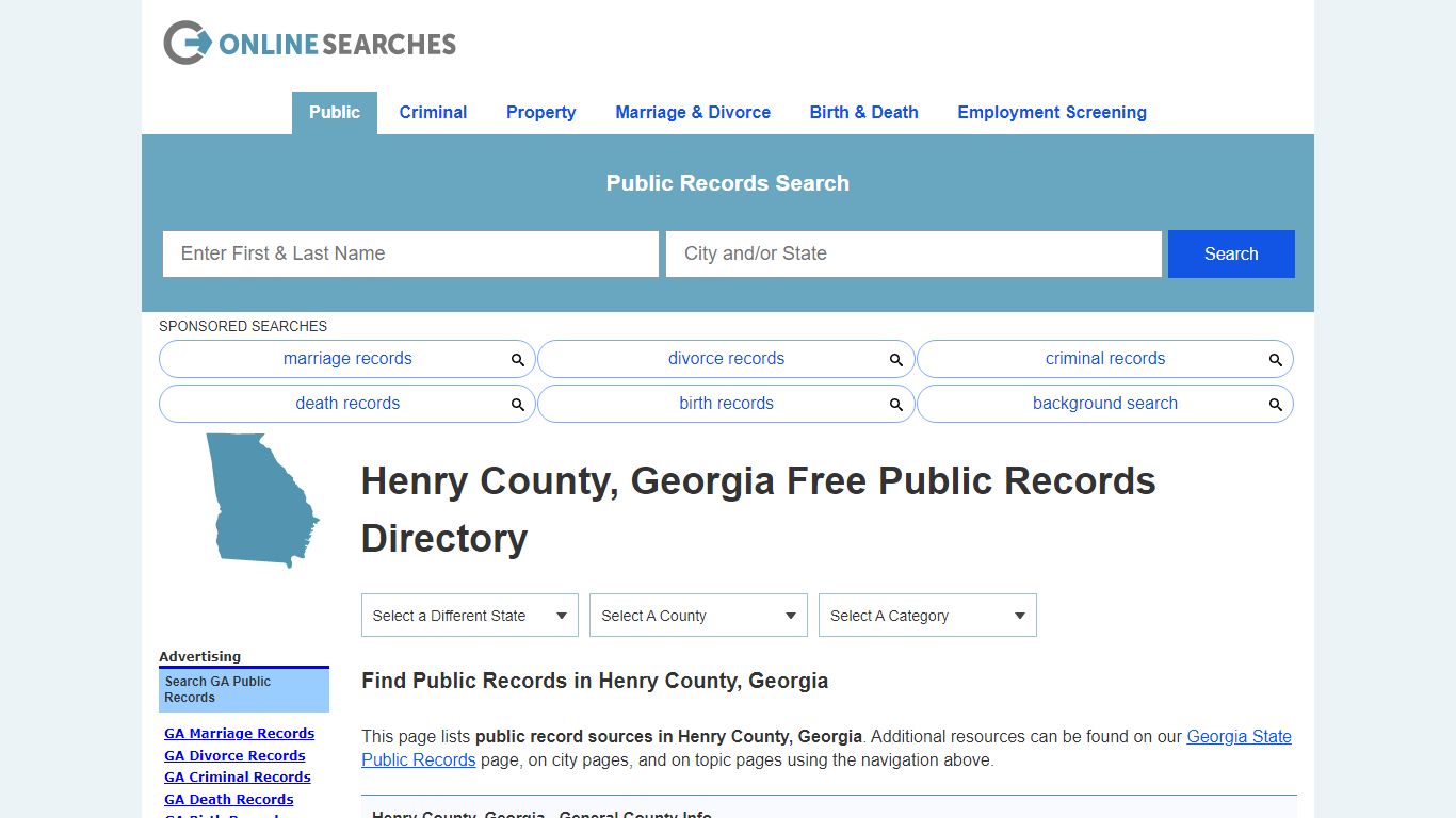 Henry County, Georgia Public Records Directory